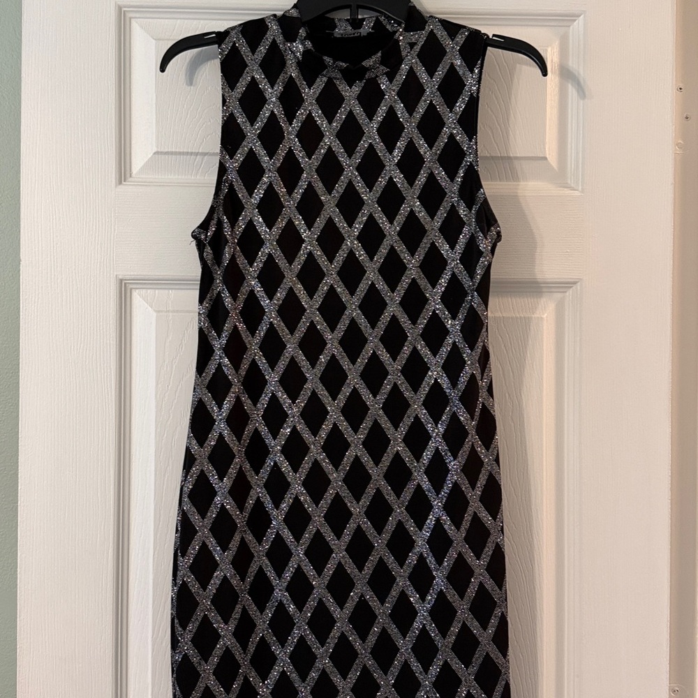 Toska Black and Silver Sequined Dress